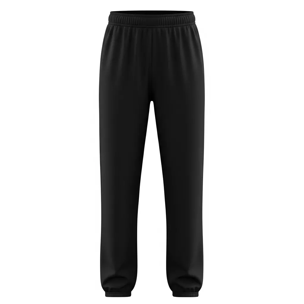 Black Sponge Fleece Straight Leg Sweatpants