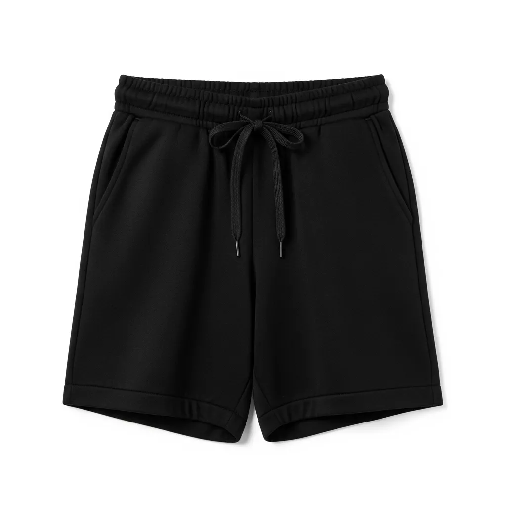 Black Sponge Fleece Sweatshort