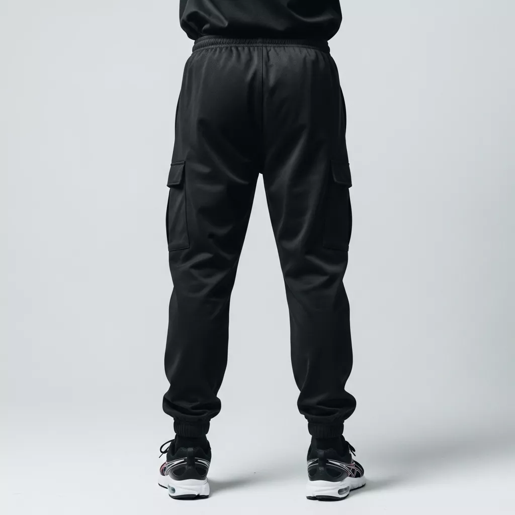 Black track pants for men