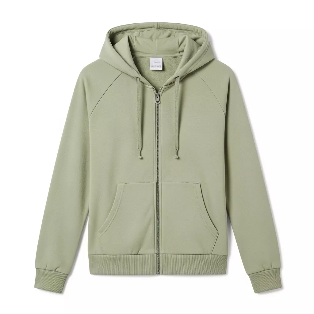 Gray Zip Hooded Sweatshirt