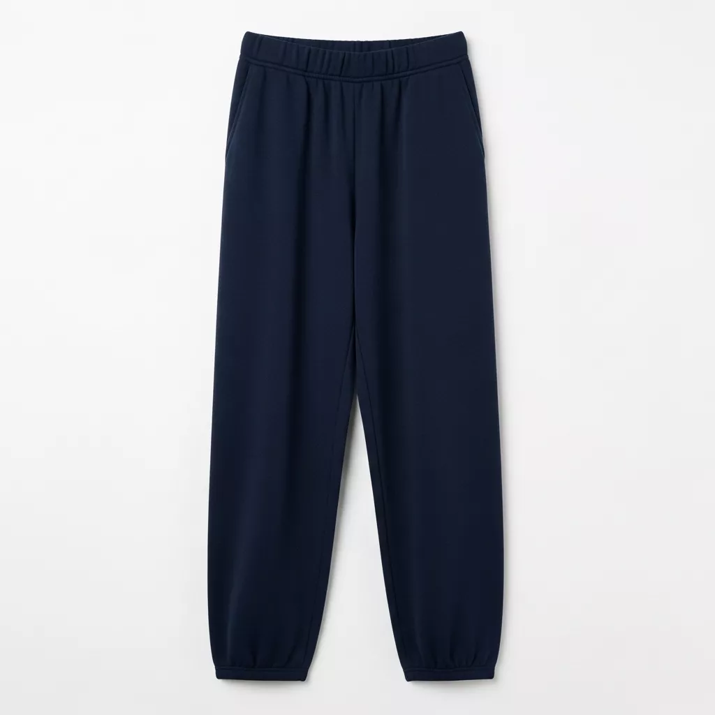Navy Blue Open-Bottom Sweatpants