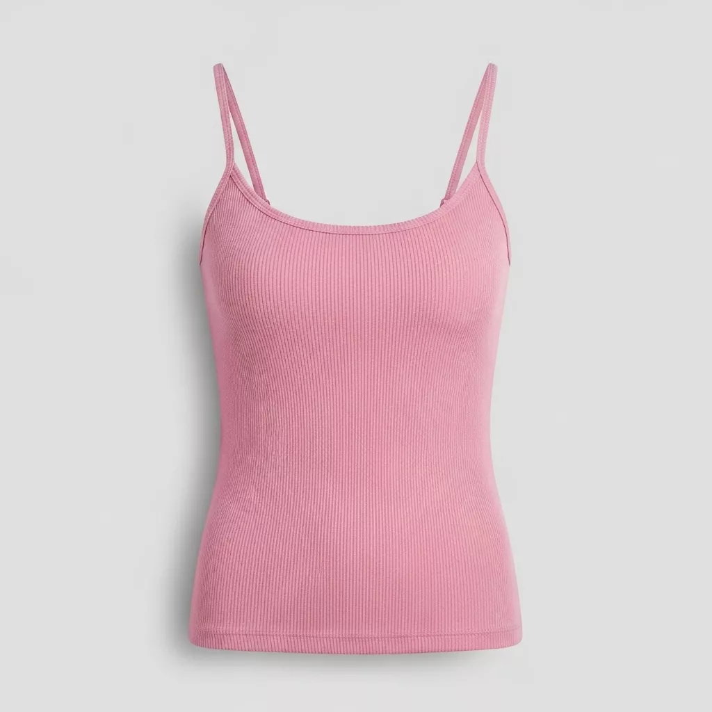 Pink Women’s Micro Rib Spaghetti Strap Tank