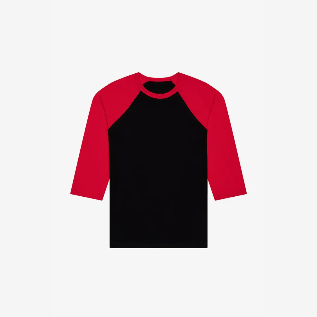 Red Sleeve Baseball Tee