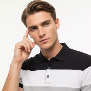 White and Grey Polo Solids T-shirt