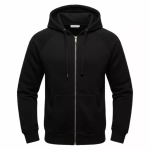 Black Zip Hooded Sweatshirt