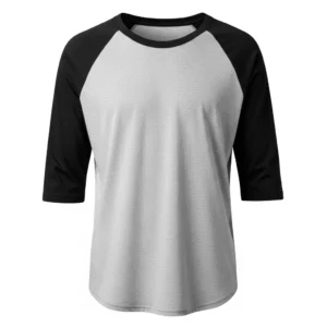 Black and Gray Three-Quarter T-Shirt