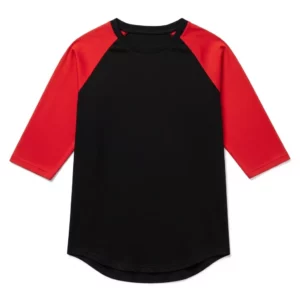 Black and Red Three-Quarter T-Shirt