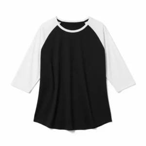 Black and White Three-Quarter T-Shirt