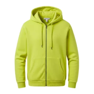 Neon Green Zip Hooded Sweatshirt