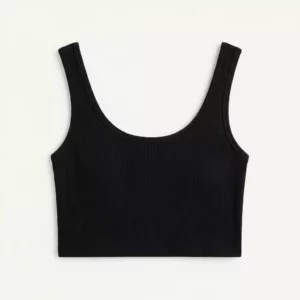 Black Women’s Micro Rib Strap Tank