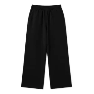 Black Sponge Fleece Straight Leg Sweatpant