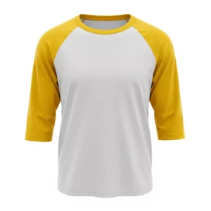 Yellow and White Three-Quarter T-Shirt